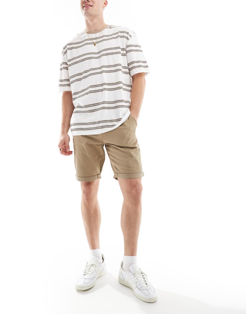 Threadbare chino shorts in stone Product Image