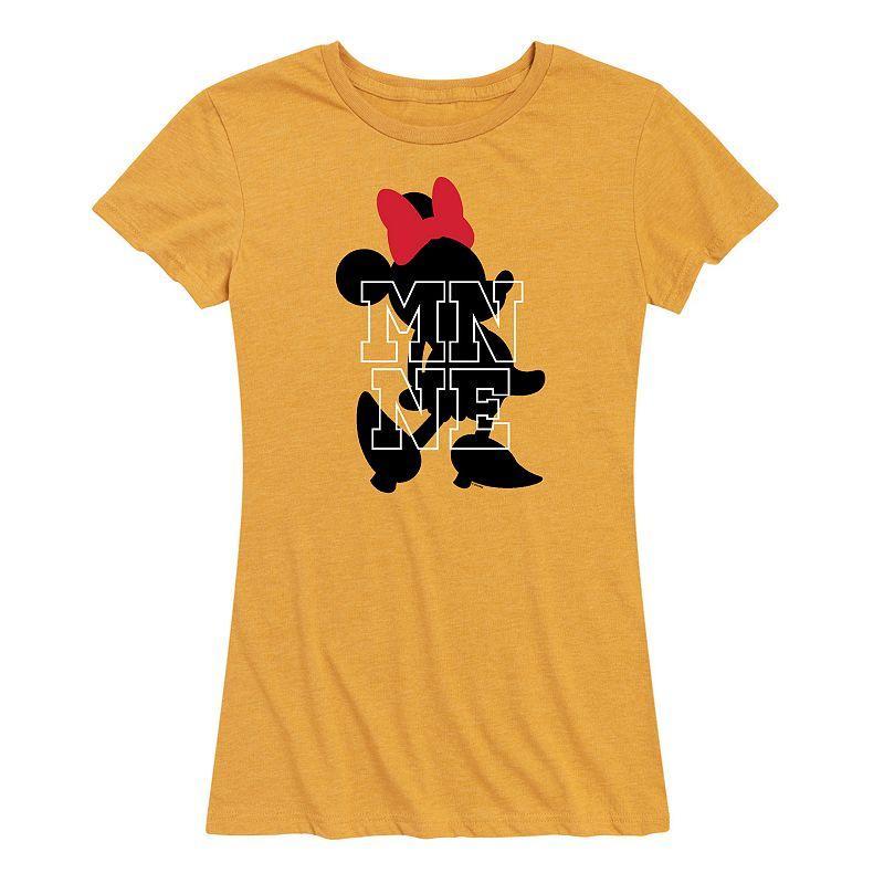 Disneys Minnie Mouse Silhouette Graphic Tee, Womens Grey Gray Product Image