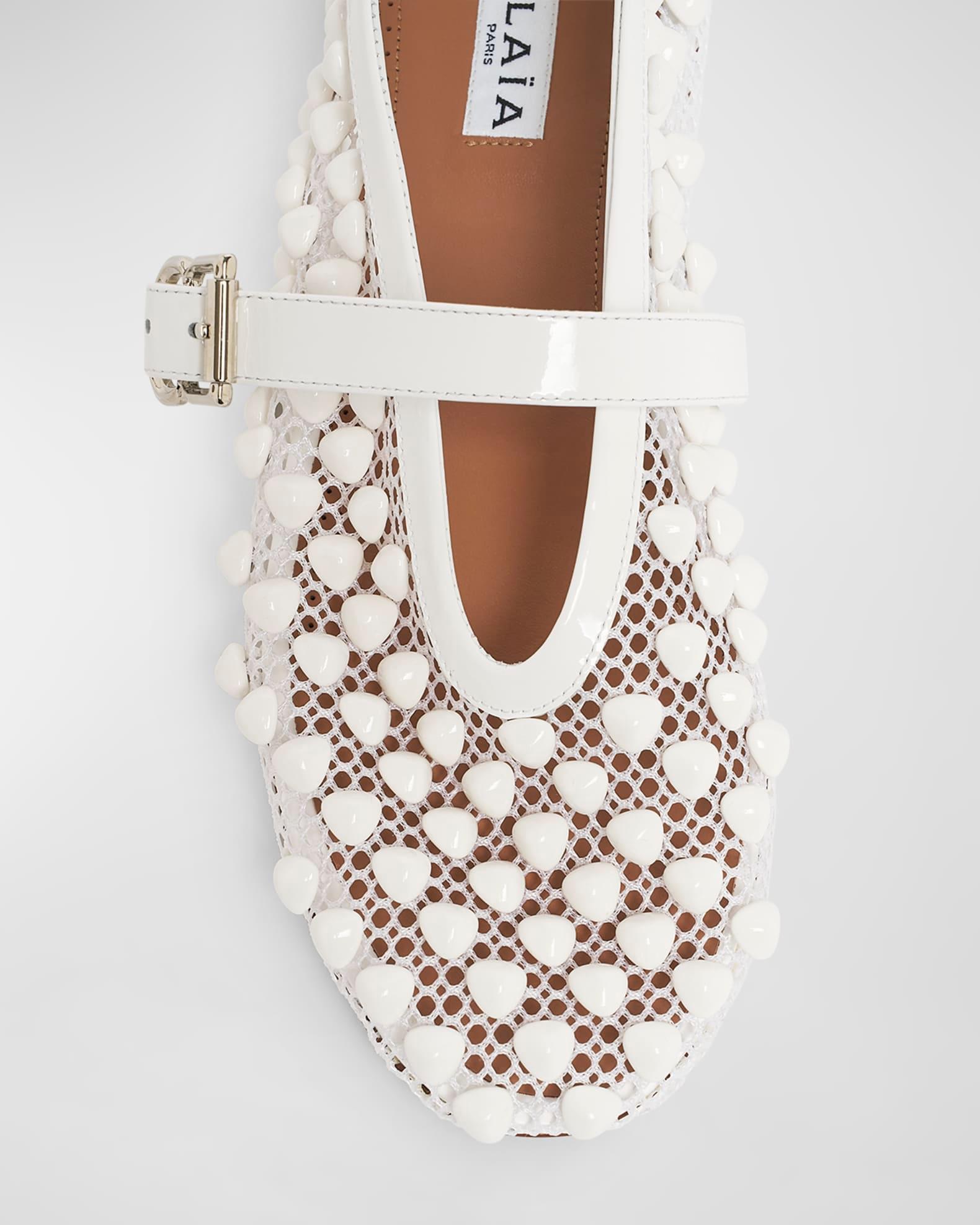 Beaded Net Mary Jane Ballerina Flats Product Image