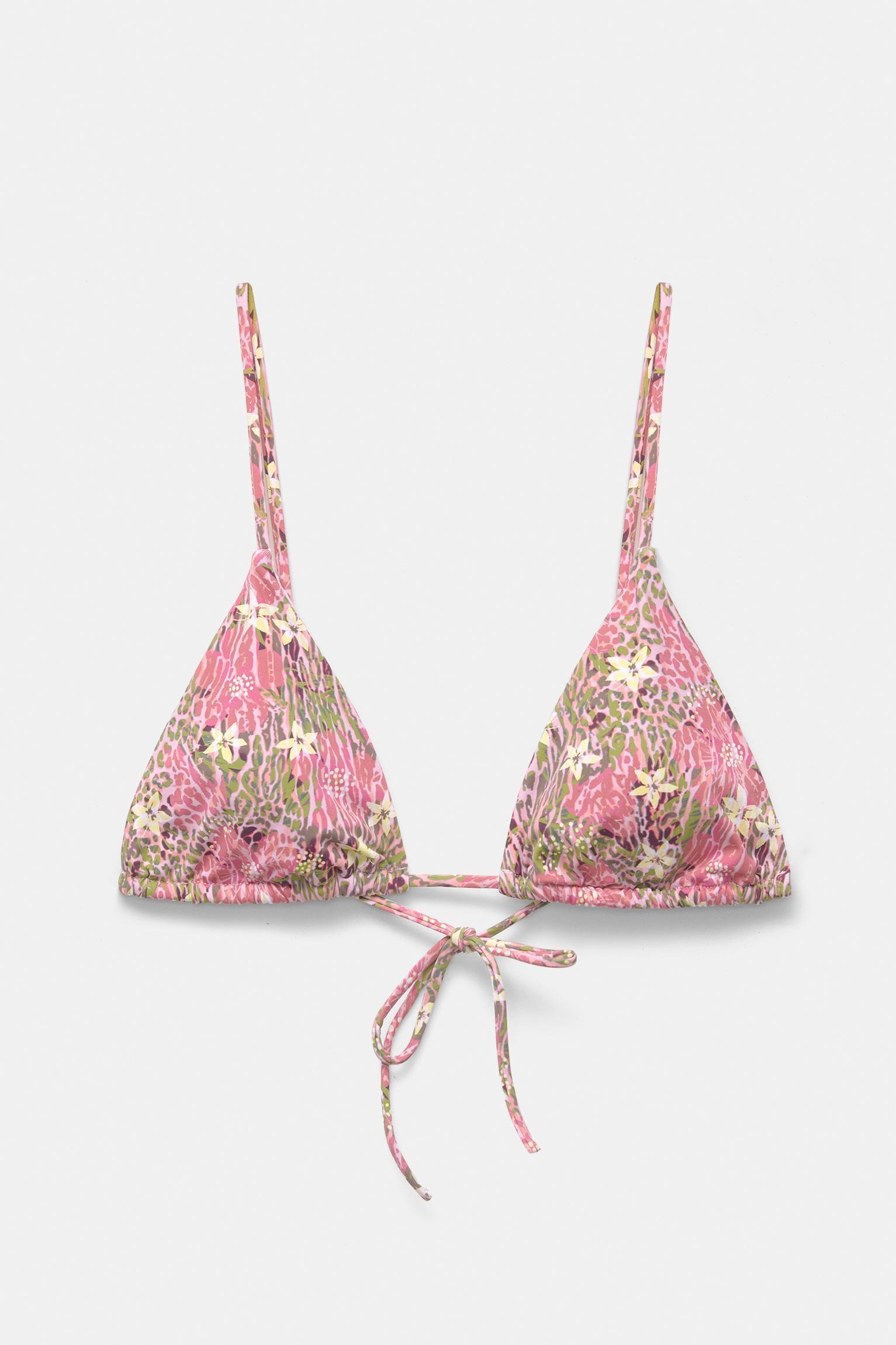 Floral and animal print bikini top Product Image