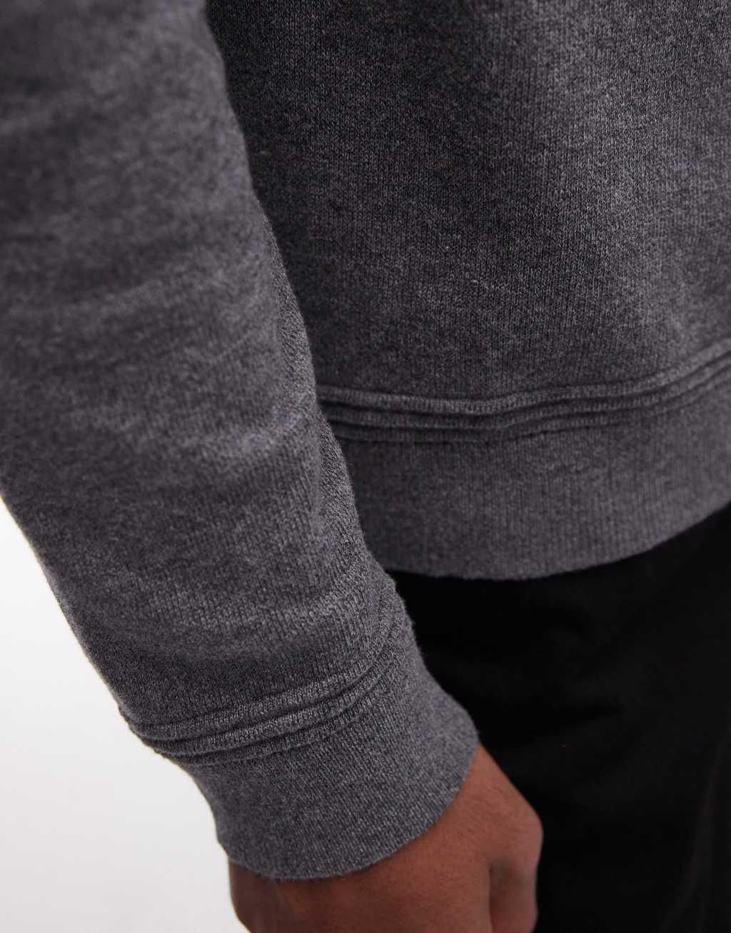 Topman essential crew neck sweater in charcoal Product Image