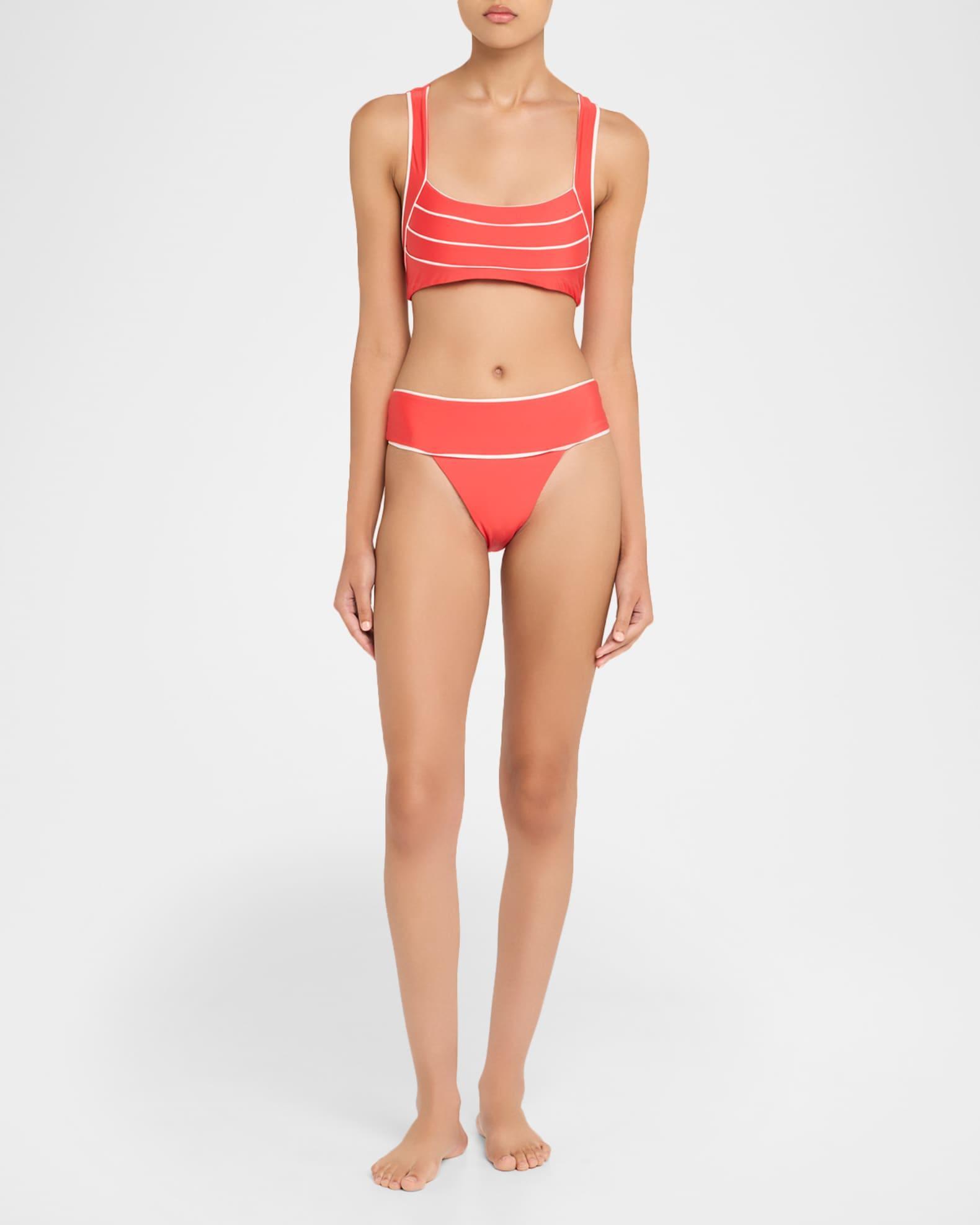 Banded High-Waist Bikini Bottoms Product Image