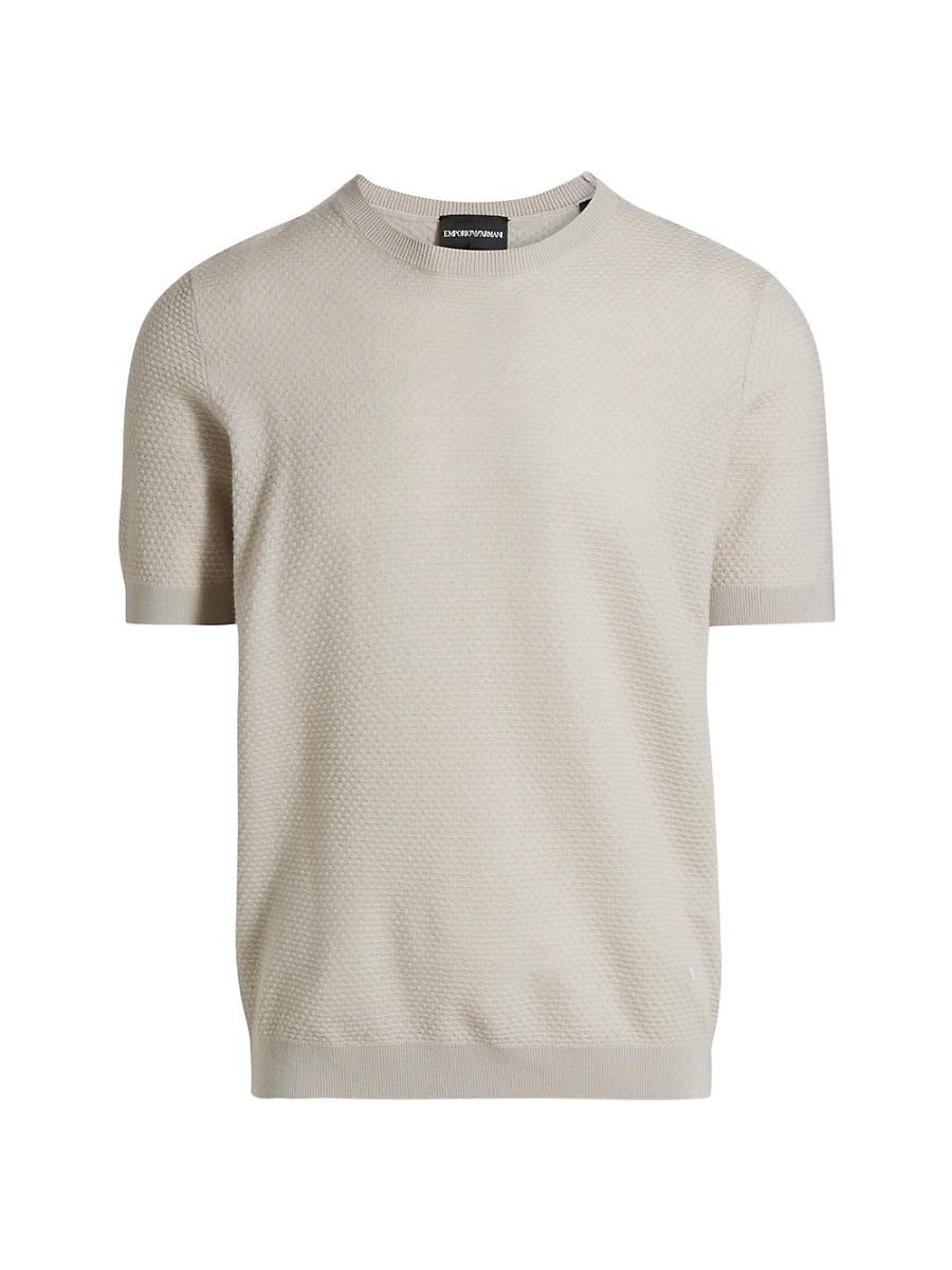 Men's Textured Wool Short-Sleeve Crewneck Sweater Product Image