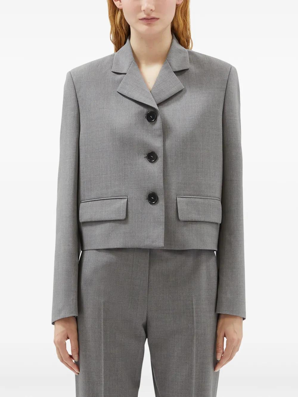 MSGM Cropped Jacket In Grey Product Image