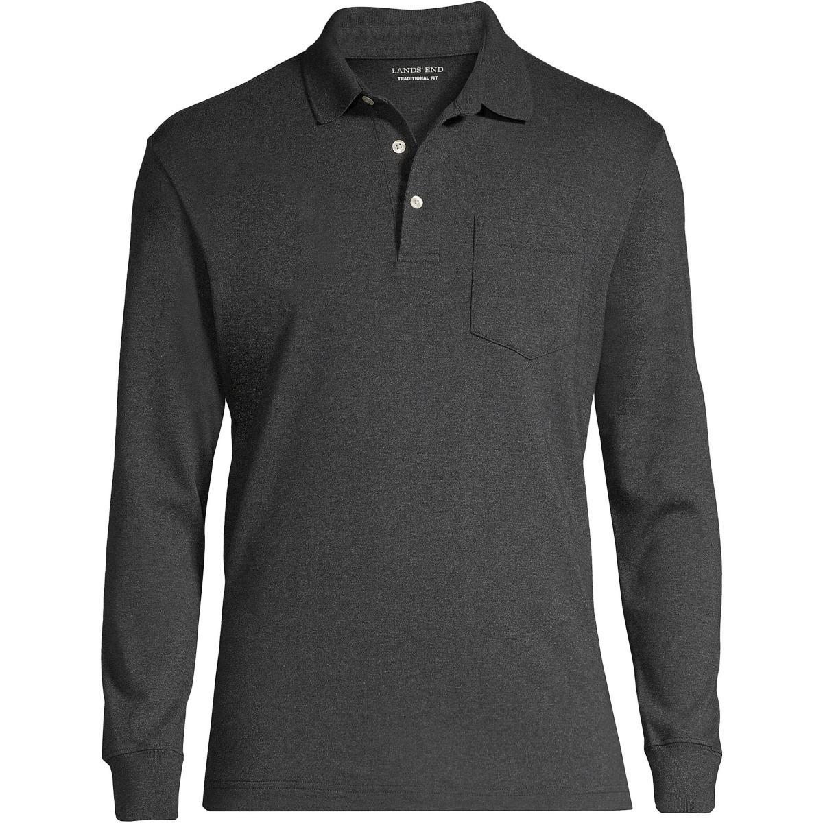 Big & Tall Lands End Super Soft Classic-Fit Supima Pocket Polo, Mens Radiant Blue Product Image