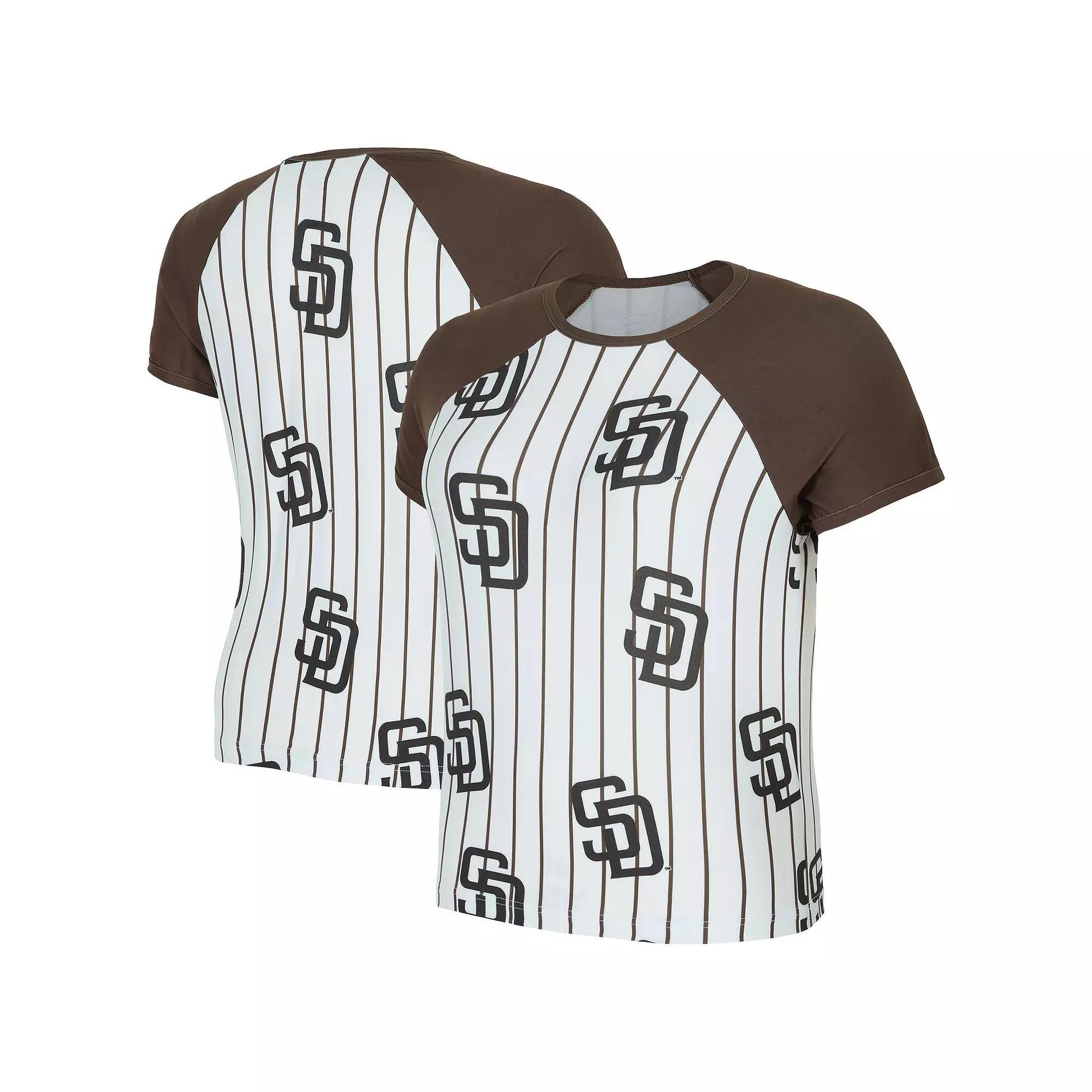 Women's Concepts Sport White San Diego Padres Outbound Pinstripe Raglan T-Shirt,  Product Image