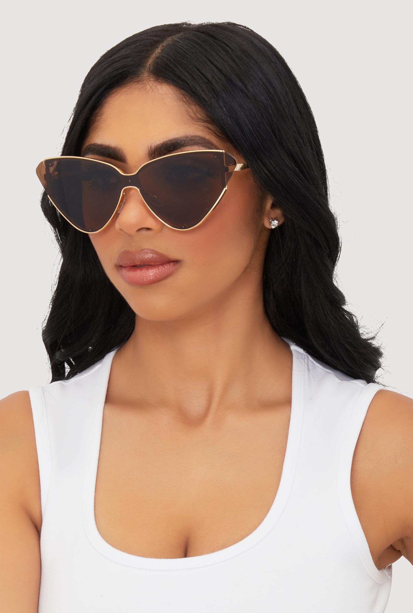 Metallic Frame Cat Eye Sunglasses Unisex Product Image