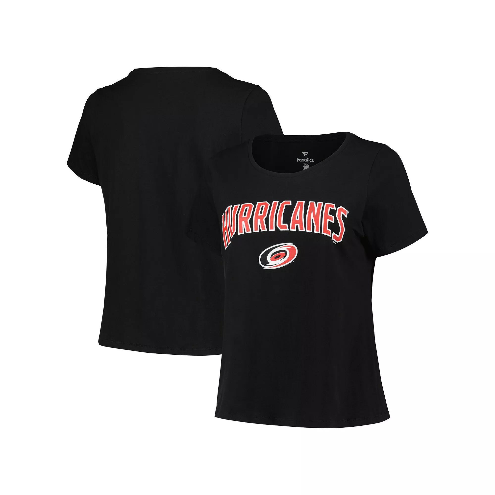 Women's Profile Black Carolina Hurricanes Plus Size Arch Over Logo T-Shirt, Size: 2XL Product Image