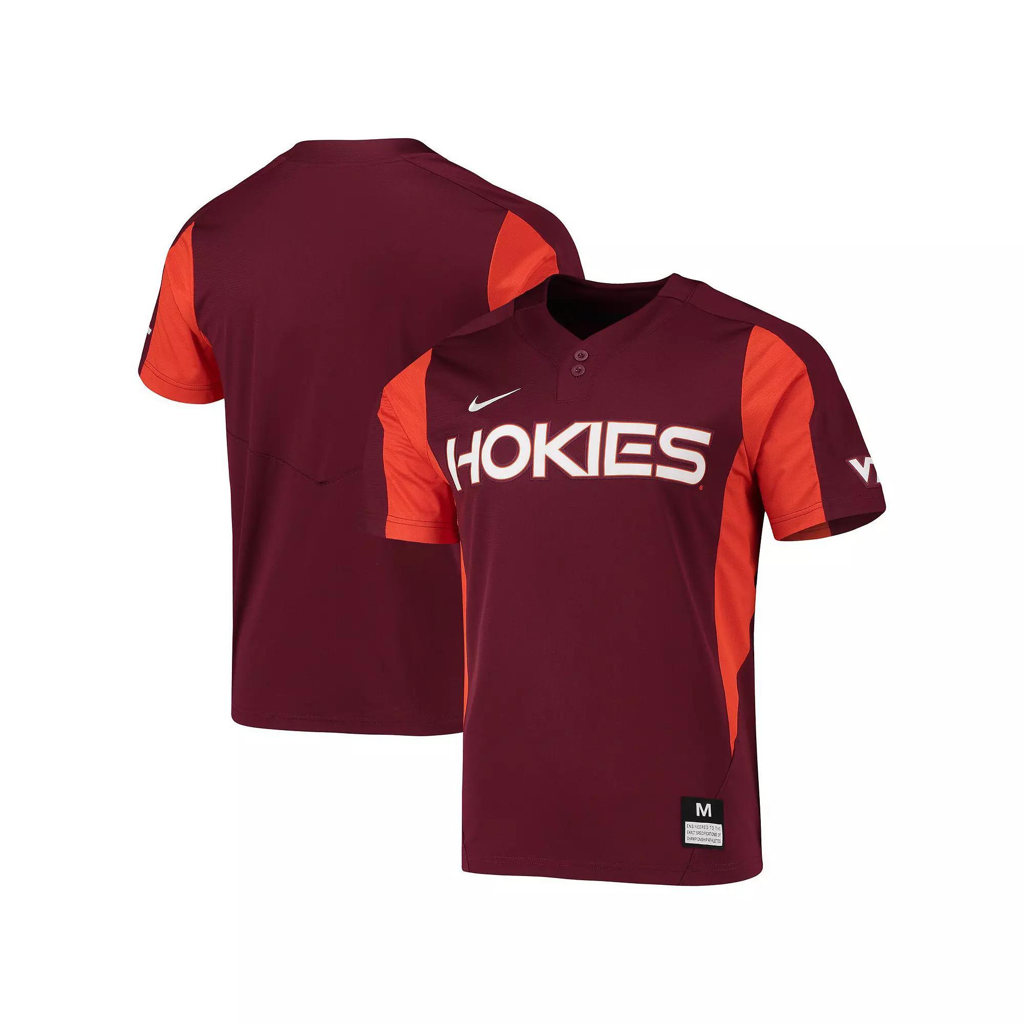 Men's Nike Maroon Virginia Tech Hokies 2-Button Replica Baseball Jersey, Size: Small, Red Product Image