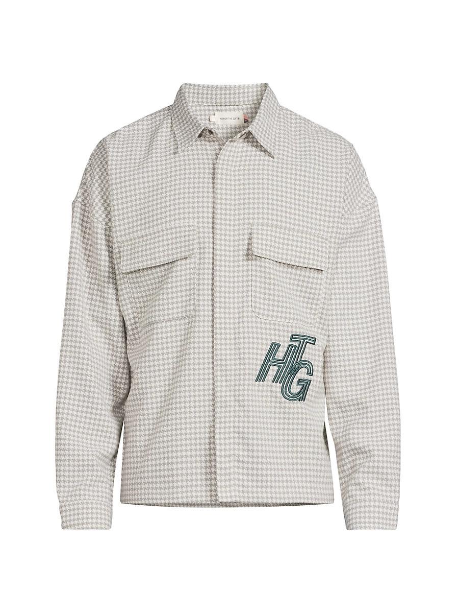 Mens Houndstooth Logo Cotton Shirt Product Image