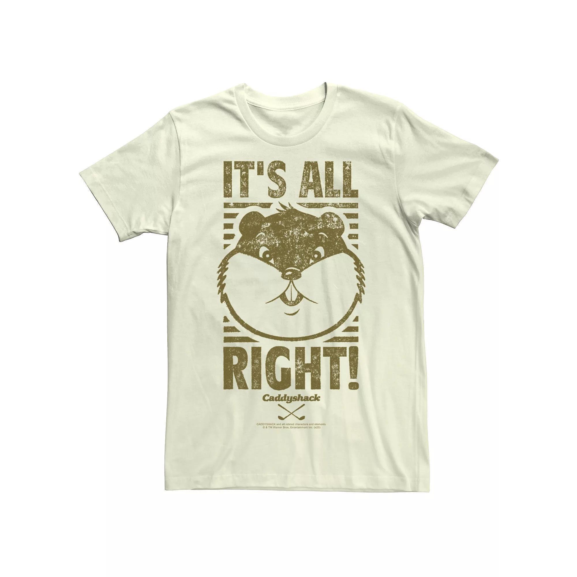 Men's Caddyshack Gopher "It's All Right!" Tee, Size: Small, Natural Product Image