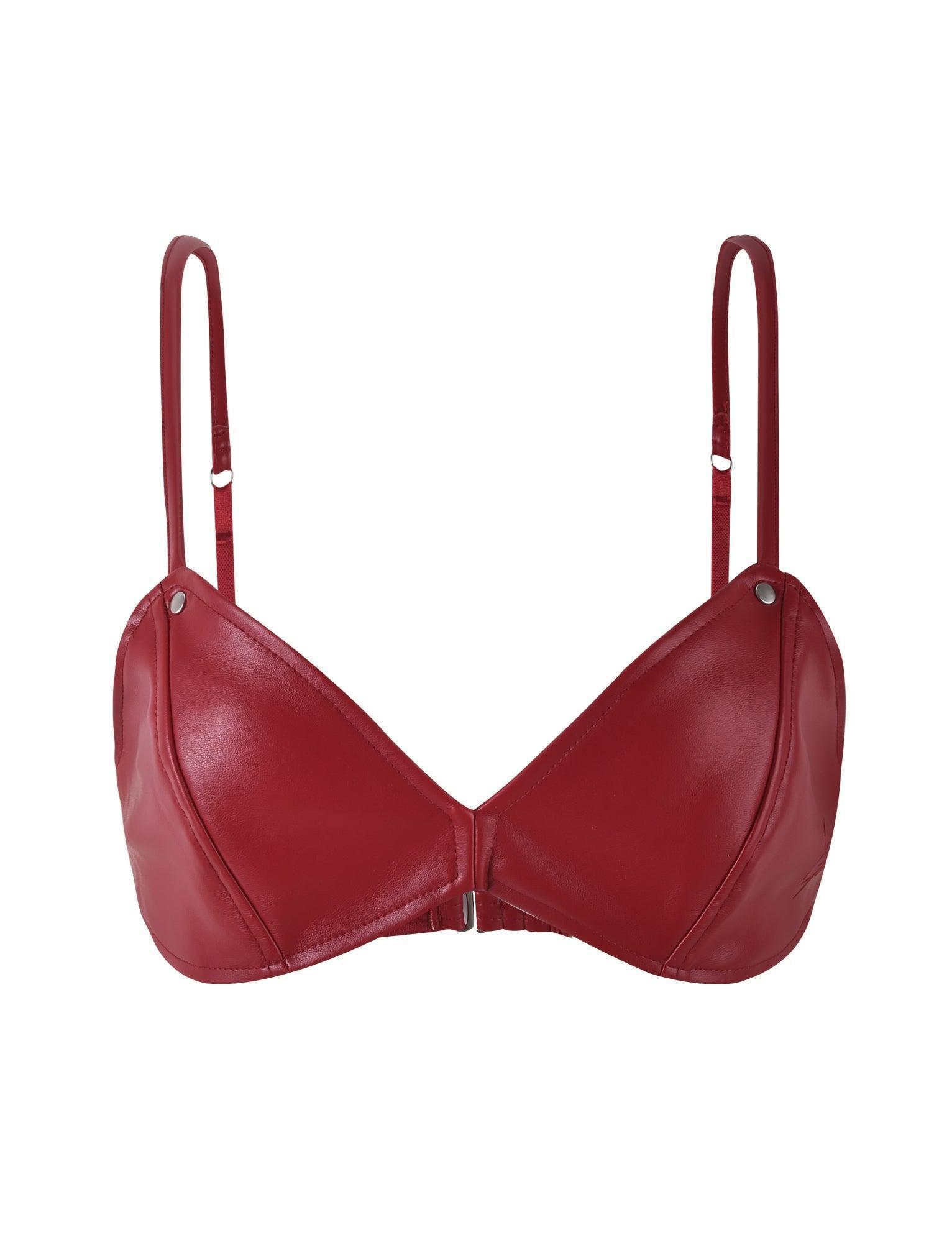 CARLINA PU TOP - RED : BURGUNDY Product Image