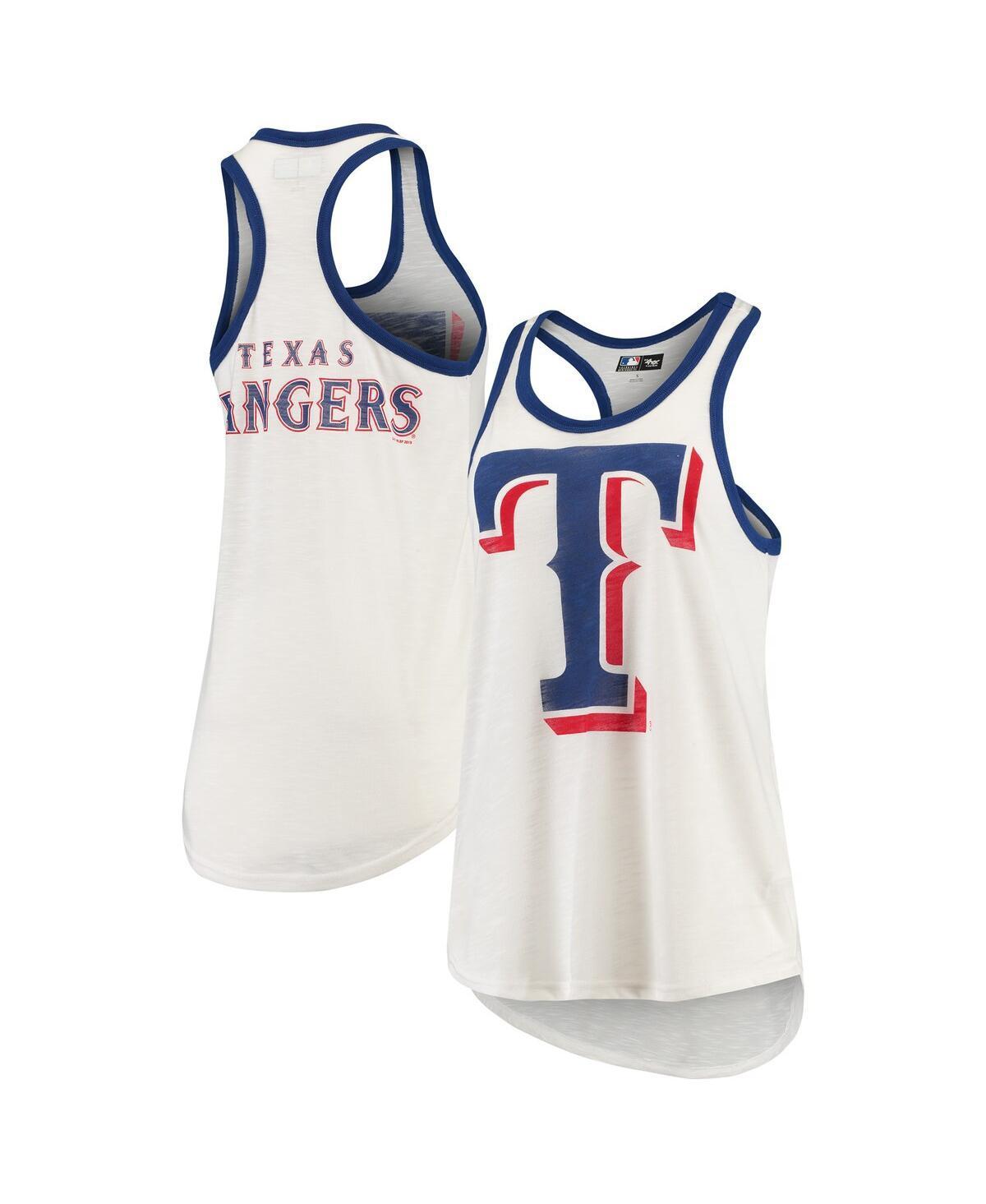 Women's G-III 4Her by Carl Banks White Texas Rangers Tater Racerback Tank Top, Size: 2XL Product Image