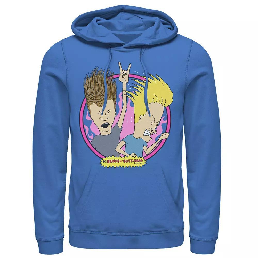 Men's Beavis And Butthead Rock N Roll Circle Portrait Hoodie,  Product Image