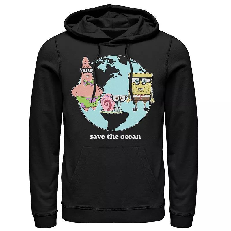 Men's Nickelodeon SpongeBob SquarePants Group Save The Ocean Hoodie, Size: Medium, Black Product Image