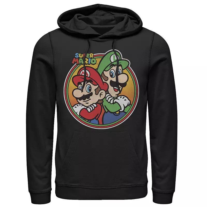 Men's Nintendo Super Mario & Luigi Brothers Circle Hoodie, Size: Small, Red Product Image