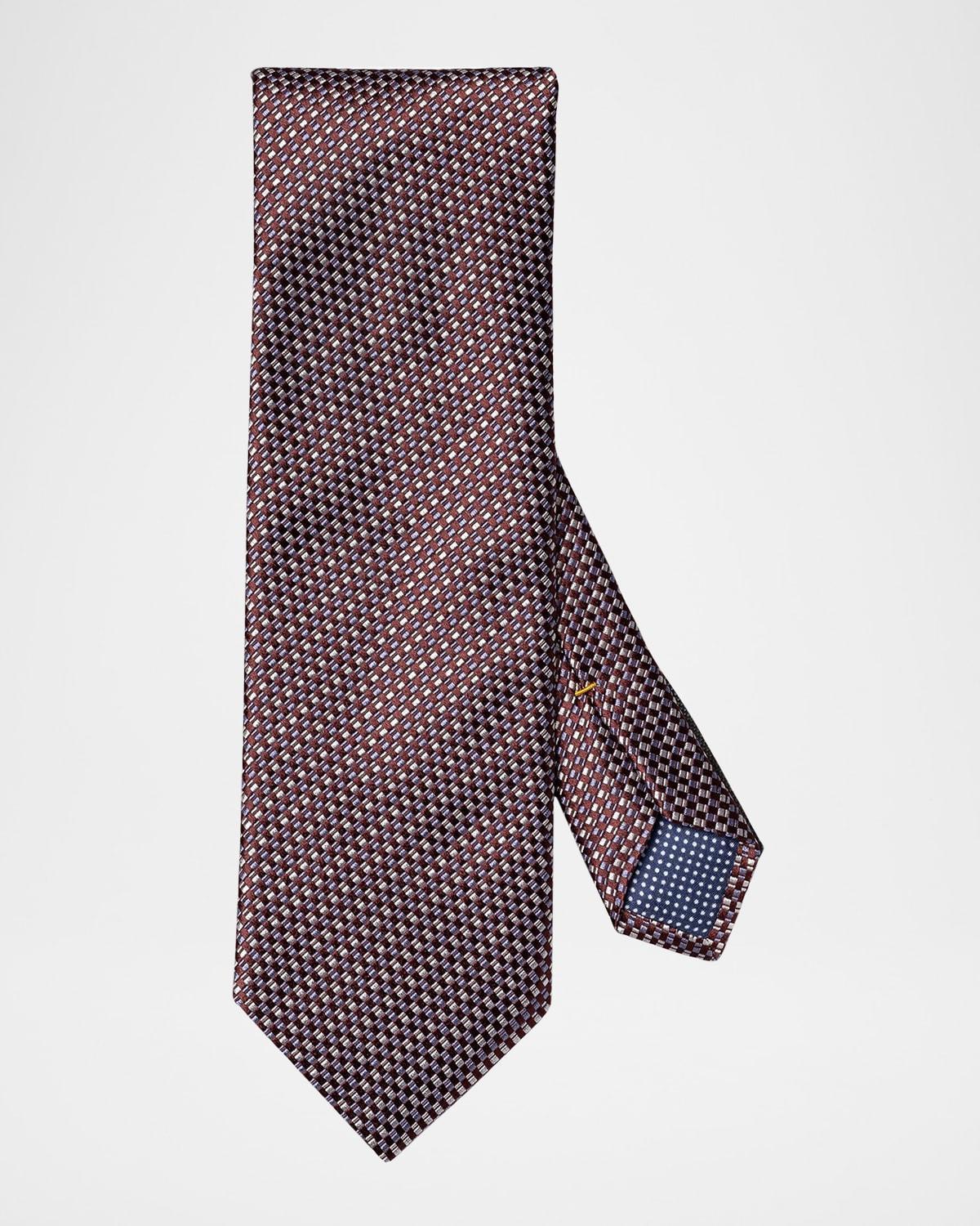 Men's Woven Check Silk Tie Product Image