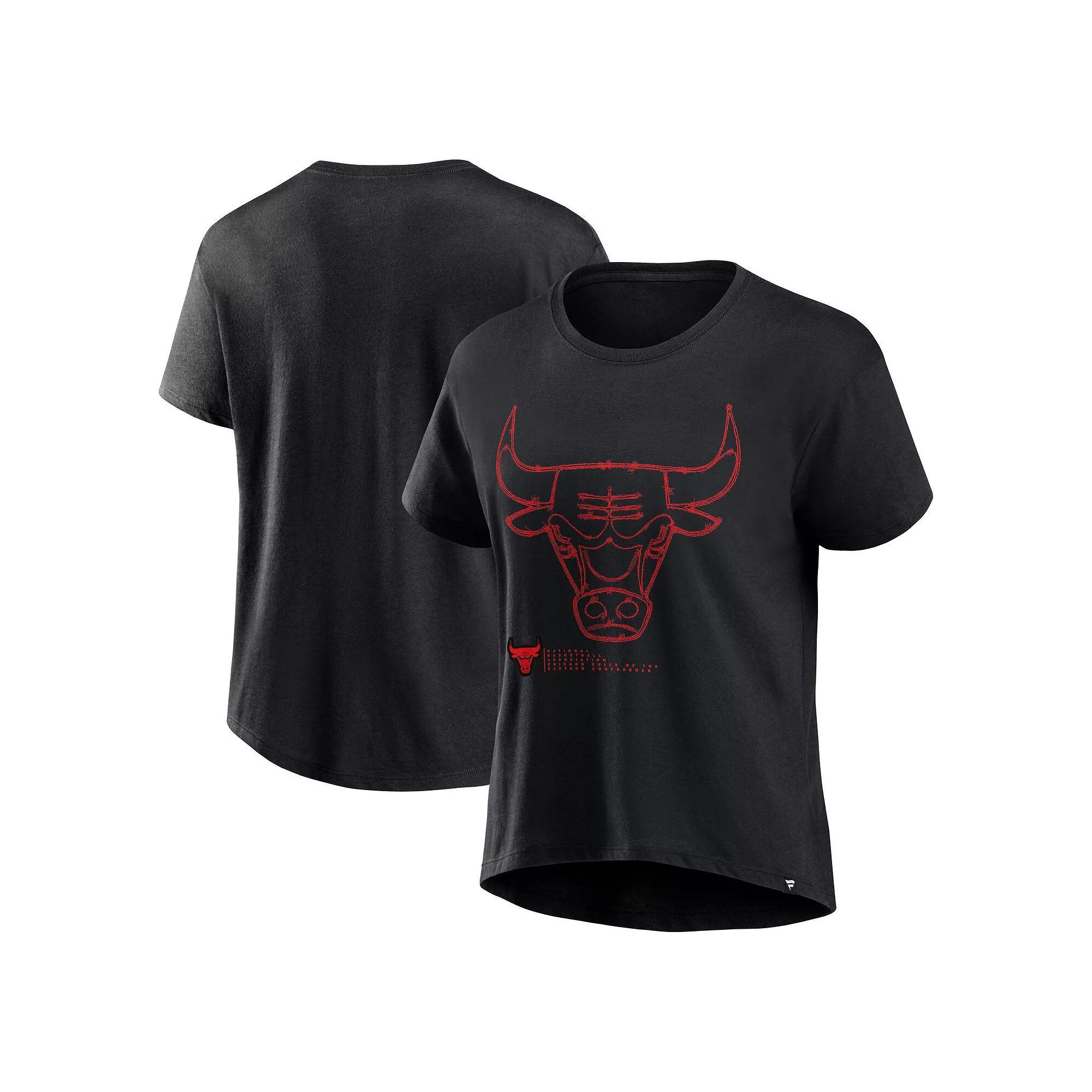 Women's Fanatics Black Chicago Bulls Hand Check T-Shirt,  Product Image