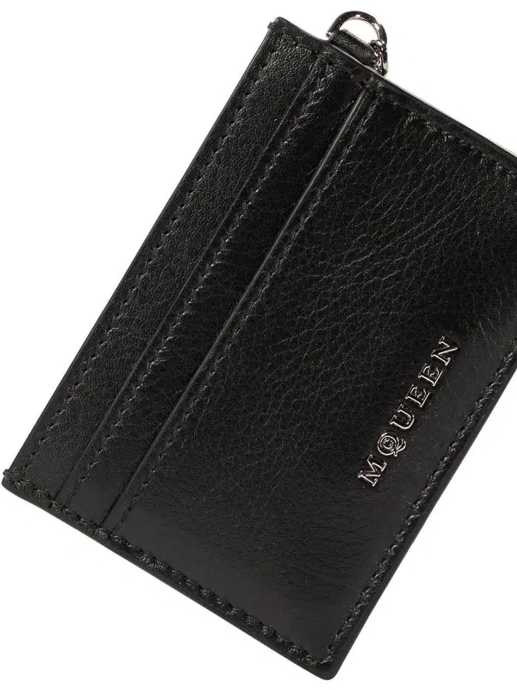 ALEXANDER MCQUEEN Sling Card Holder Door In Black Product Image