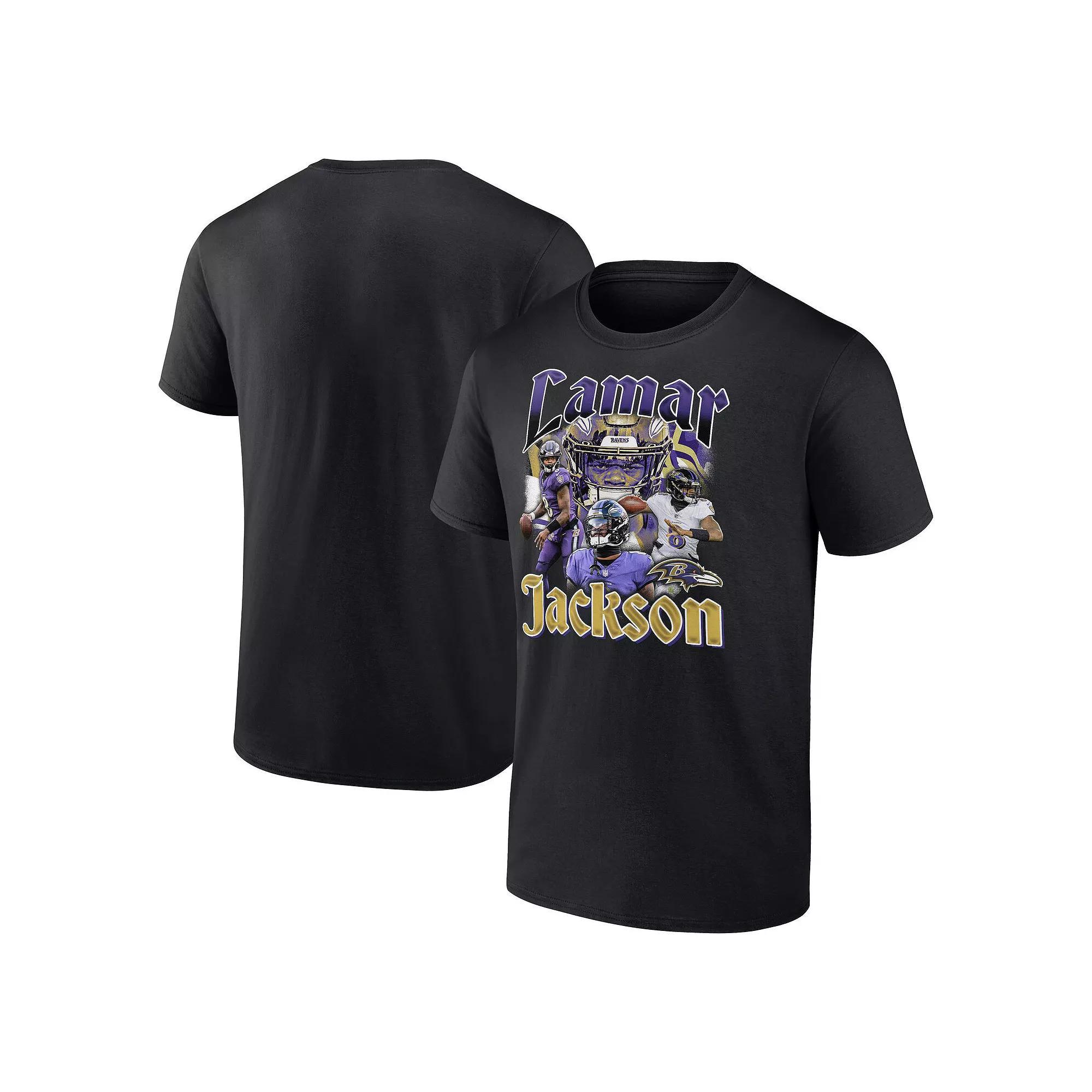 Men's Fanatics Lamar Jackson Black Baltimore Ravens Notorious Player Graphic T-Shirt,  Product Image
