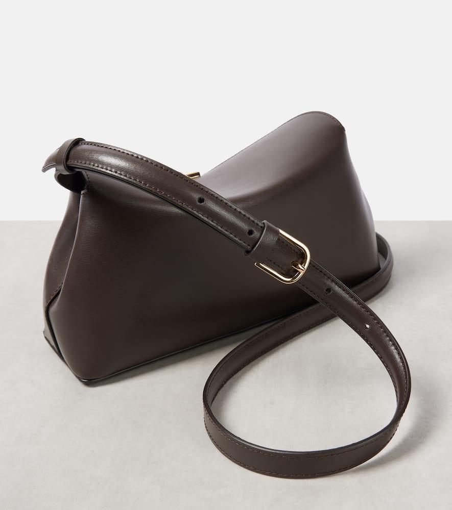 T-lock Small Leather Clutch In Brown Product Image