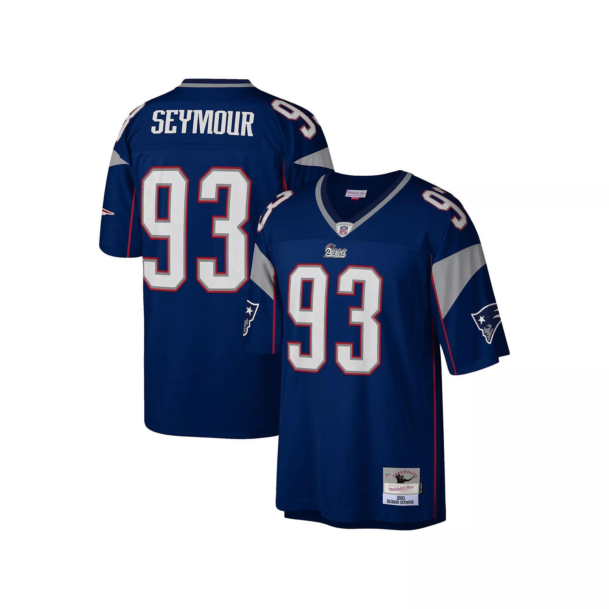 Men's Mitchell & Ness Richard Seymour Navy New England Patriots Legacy Replica Jersey, Size: 3XL, Blue Product Image