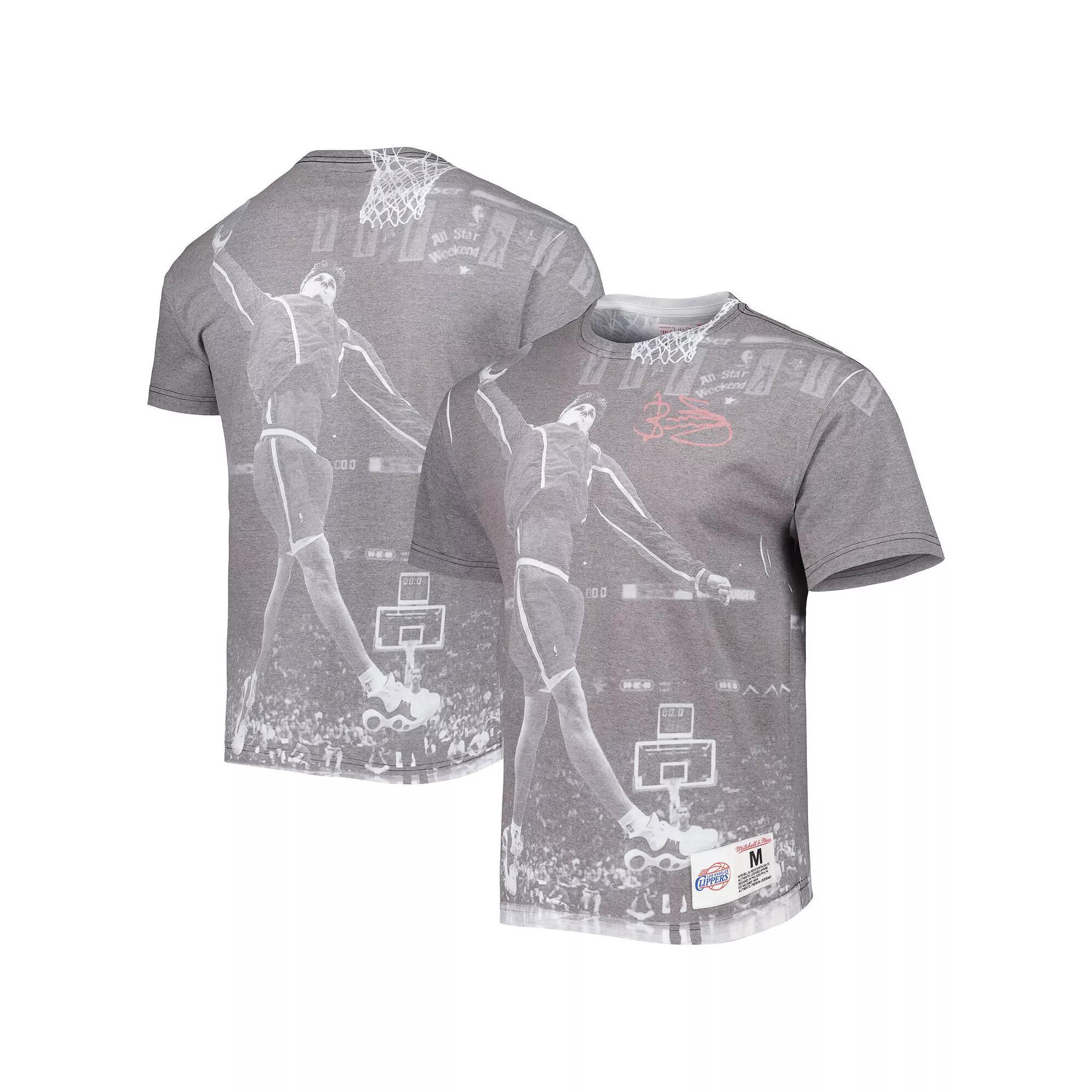 Men's Mitchell & Ness Brent Barry Heather Gray LA Clippers Above The Rim T-Shirt,  Product Image