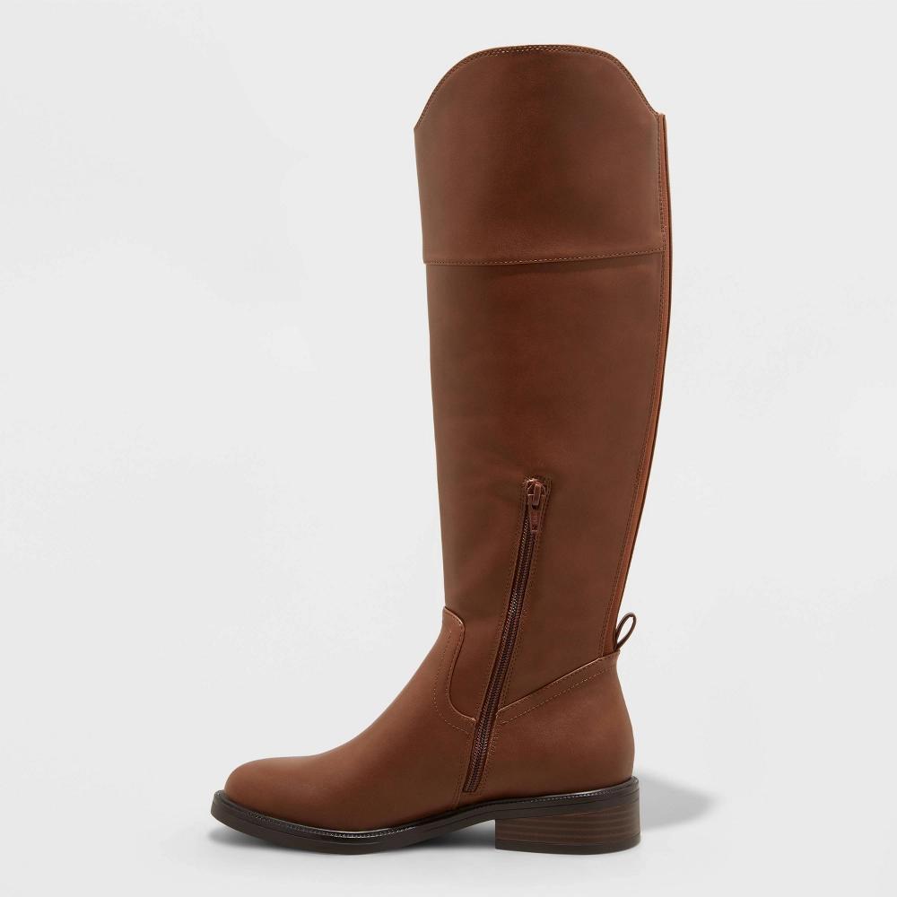 Womens Sienna Tall Riding Boots - A New Day Brown 5 Product Image