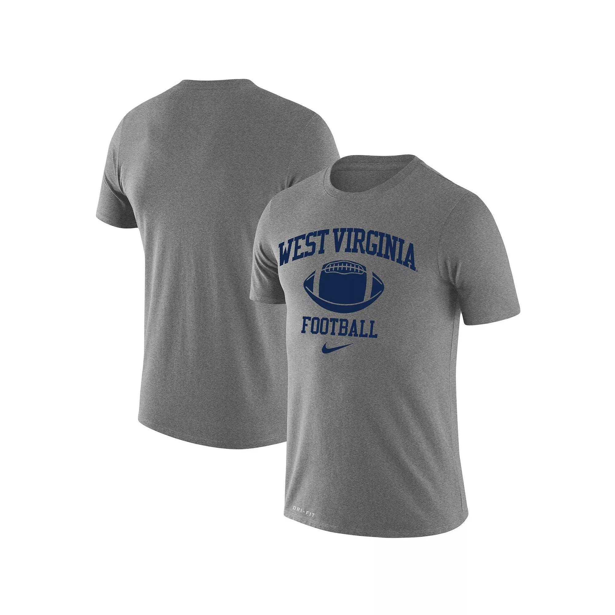 Men's Nike Heathered Gray West Virginia Mountaineers Retro Football Lockup Legend Performance T-Shirt, Size: Medium, Grey Product Image