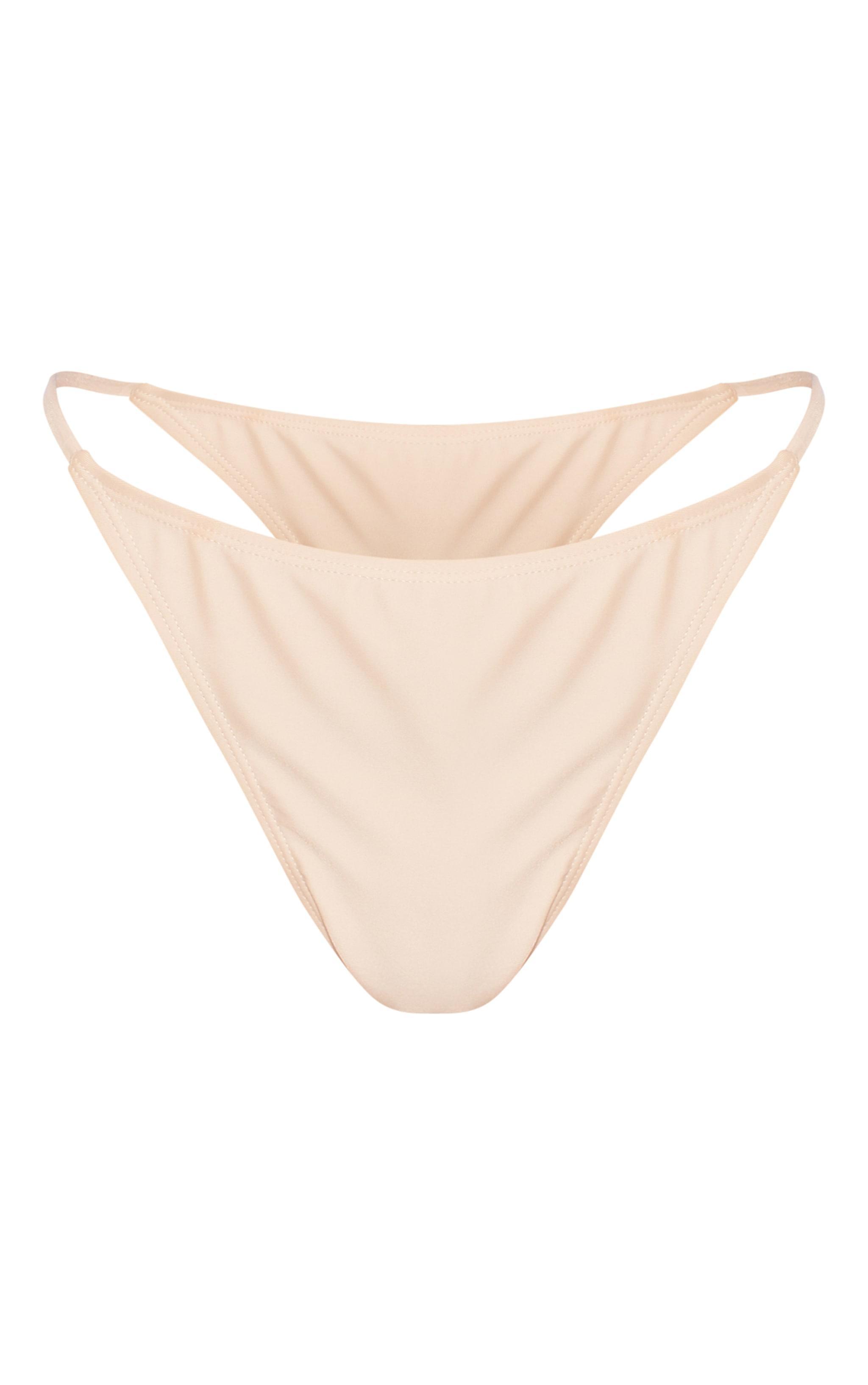 Cream Mix & Match Thong Bikini Bottoms Product Image