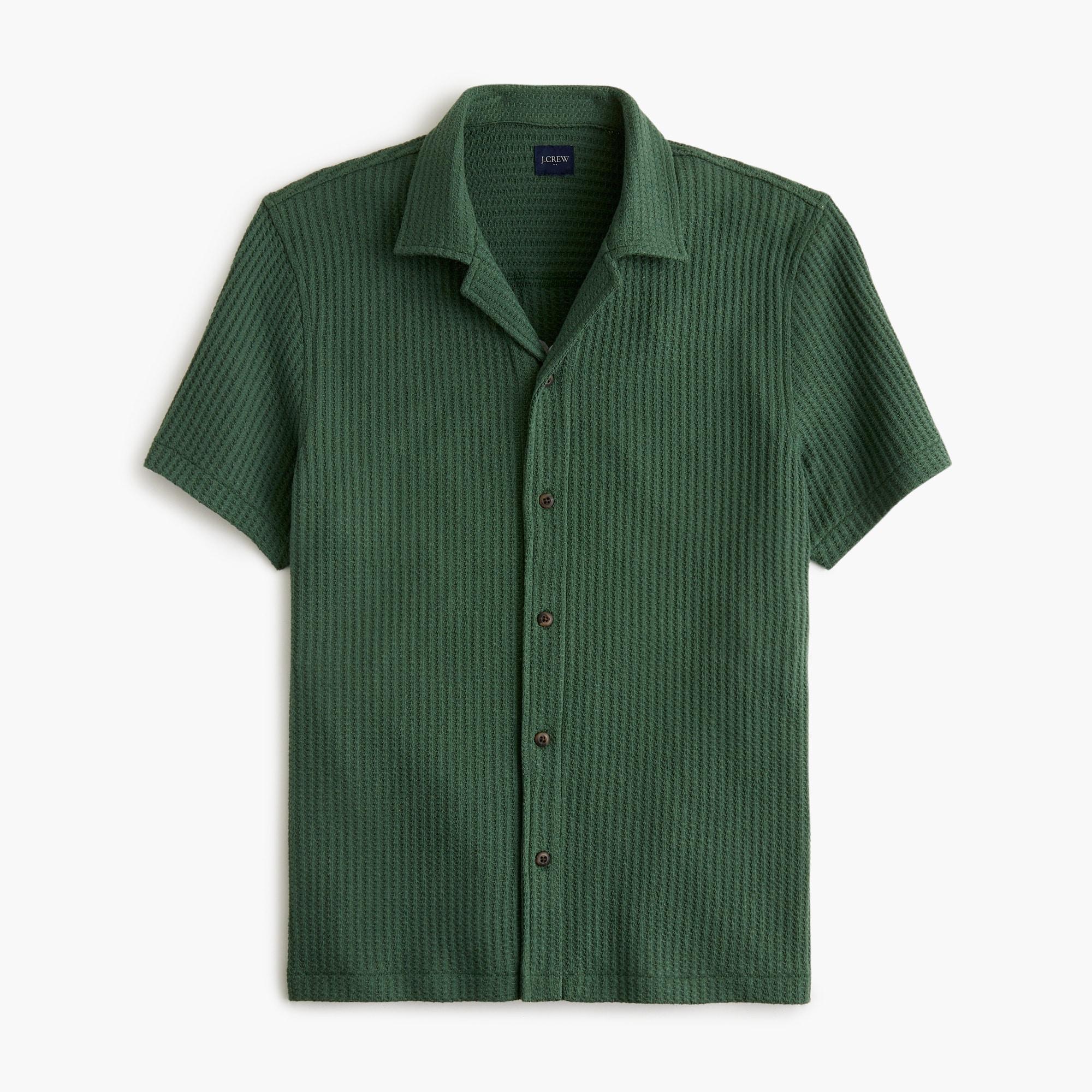 Short-sleeve textured camp shirt Product Image