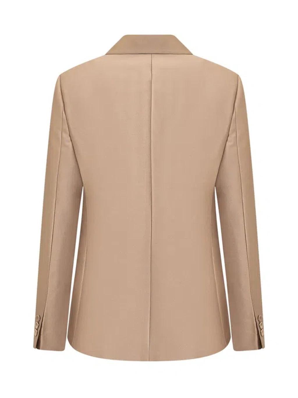 ALBERTA FERRETTI Mikado Jacket In Beige Product Image