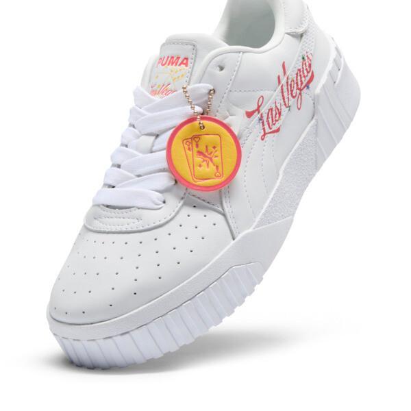 PUMA Cali B Vegas Flagship Womens Sneakers in White/Peach Frost/Sunny Yellow Product Image