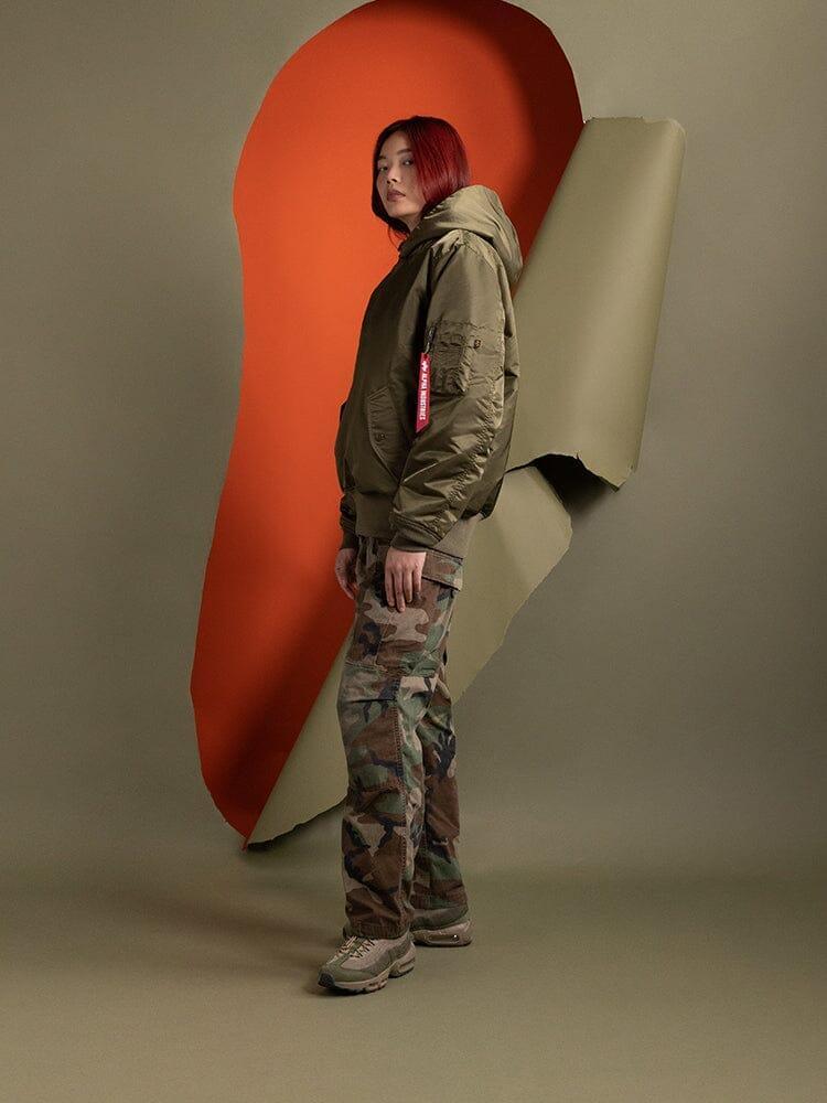 WOMEN'S PULL-OVER MA-1 JACKET HOODIE Female Product Image