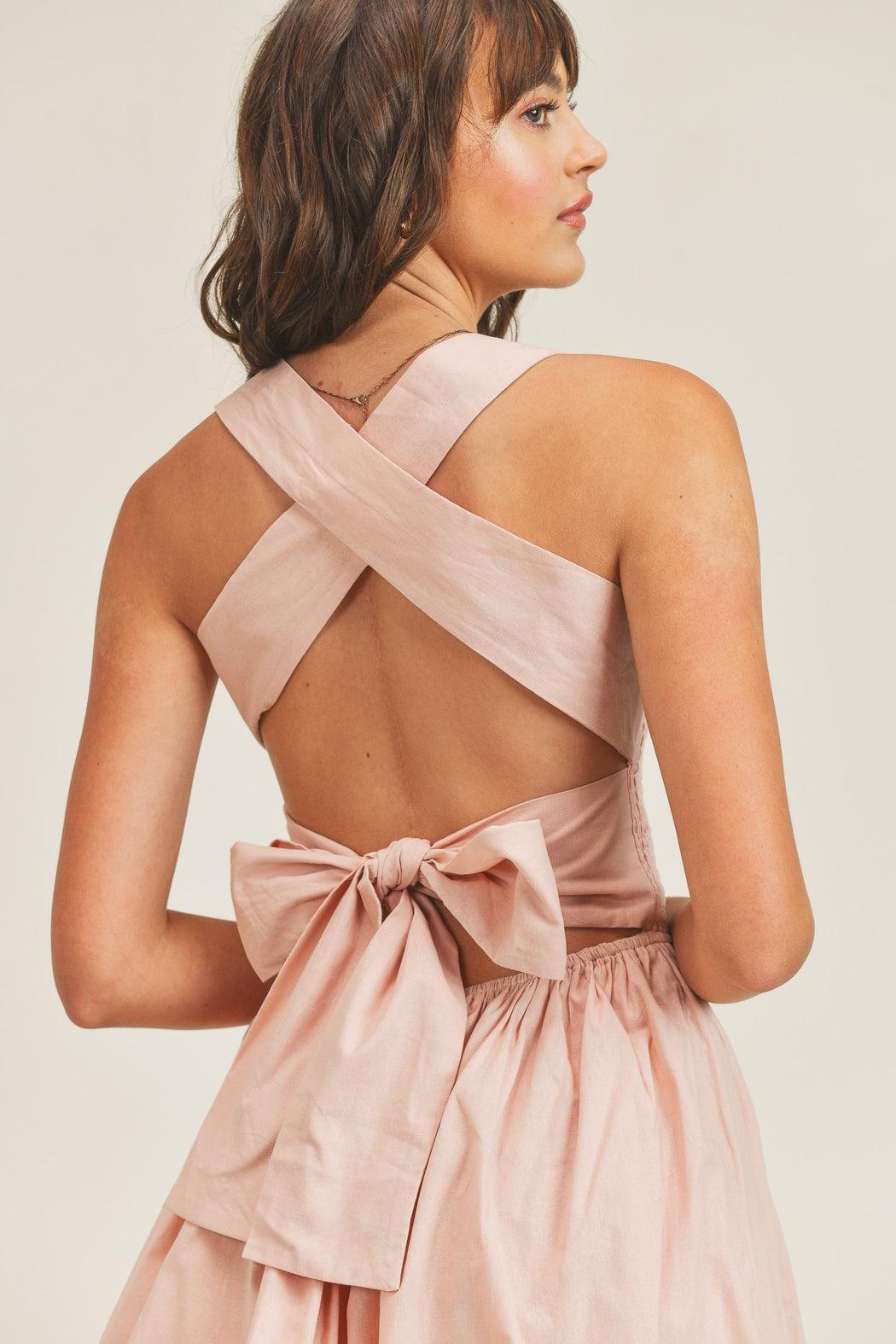 Smocked Cross Back Dress Product Image