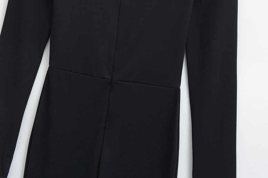 Long-Sleeve Plain Jumpsuit  Product Image