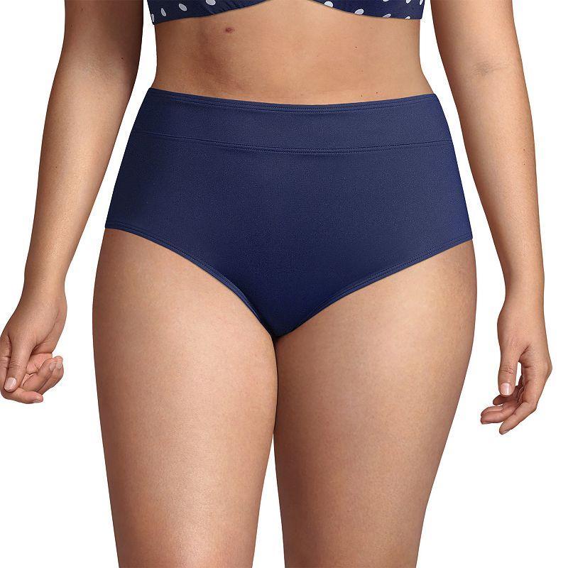 Womens Lands End UPF 50 Swim Briefs Deep Blue Product Image