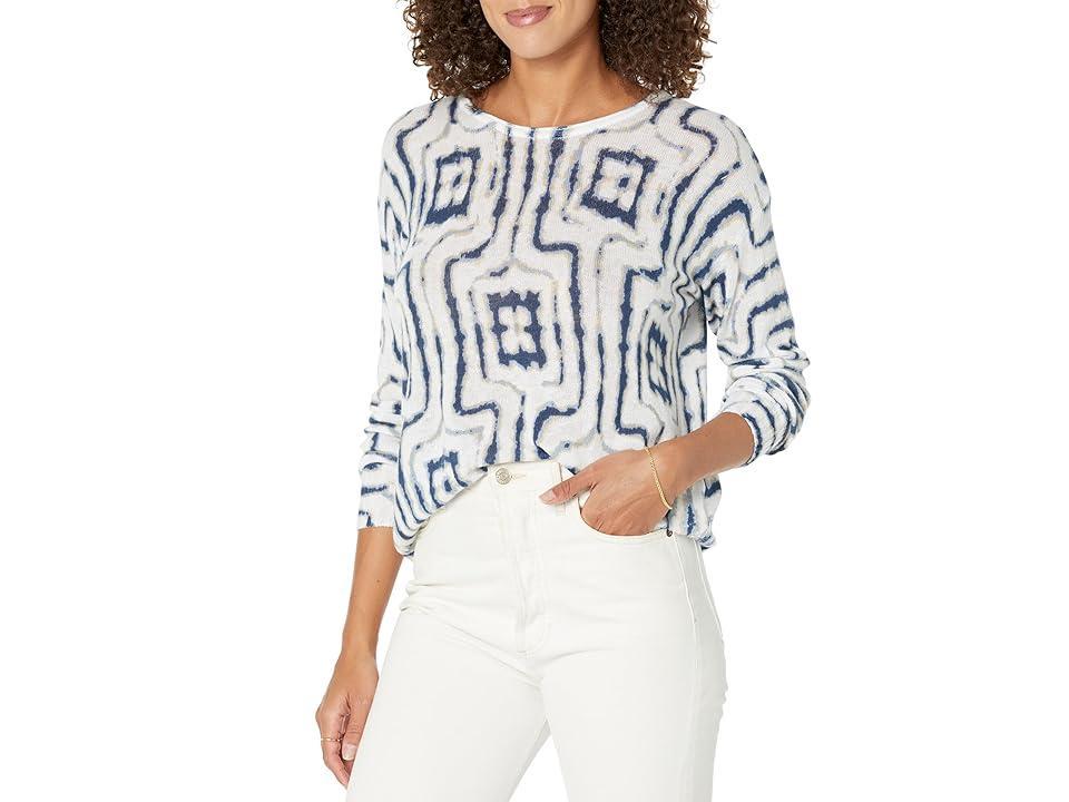 NIC+ZOE Plus Size Easy Angles Sweater (Indigo Multi) Women's Sweater Product Image