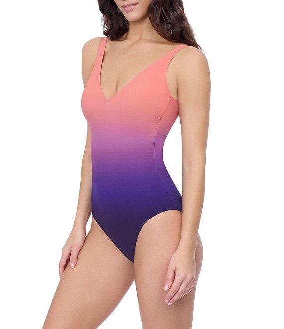 Profile By Gottex Blend V-Neck Open Back Tummy Control One Piece Swimsuit Product Image
