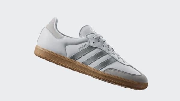 Womens adidas Samba OG Athletic Shoe - Cloud White / Collegiate Green / Grey Two Product Image