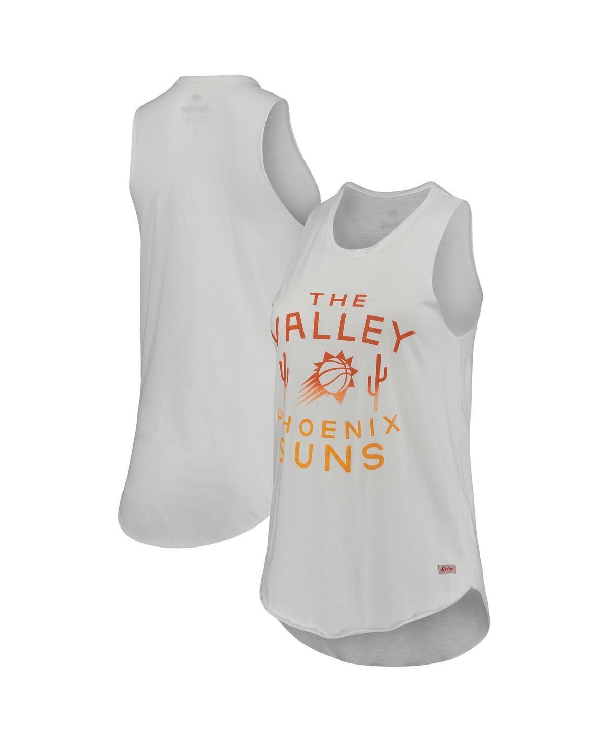 Womens Sportiqe White Phoenix Suns Janie Tri-Blend Tank Top Product Image