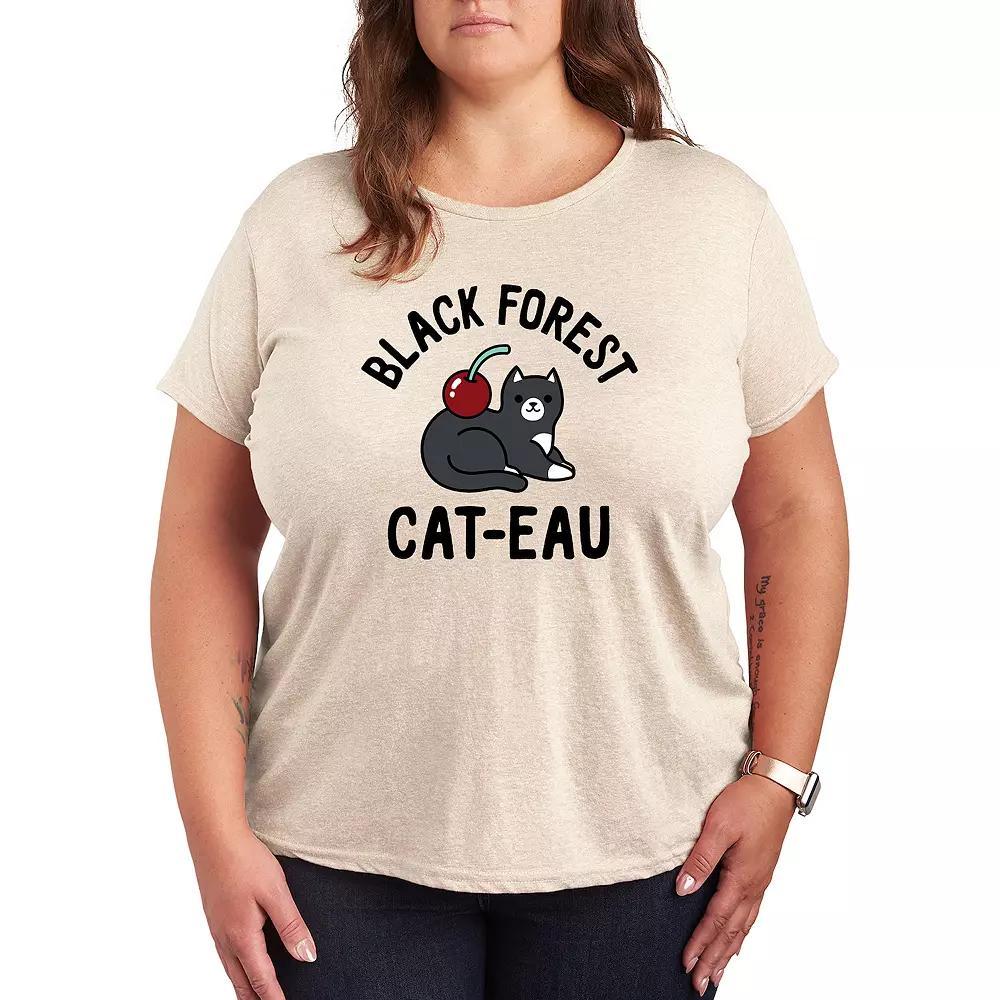 Plus Black Forest Cat-eau Graphic Tee, Women's, Size: 1XL, Beige Product Image