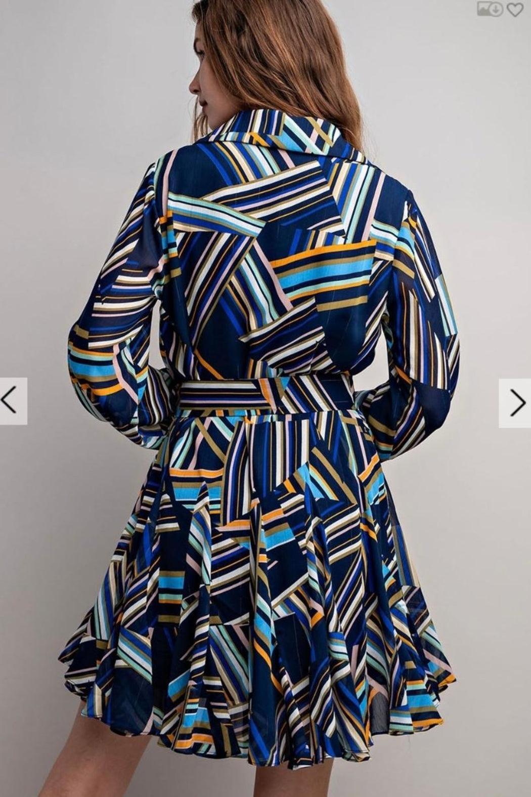 Dress, Mixed Stripe Product Image