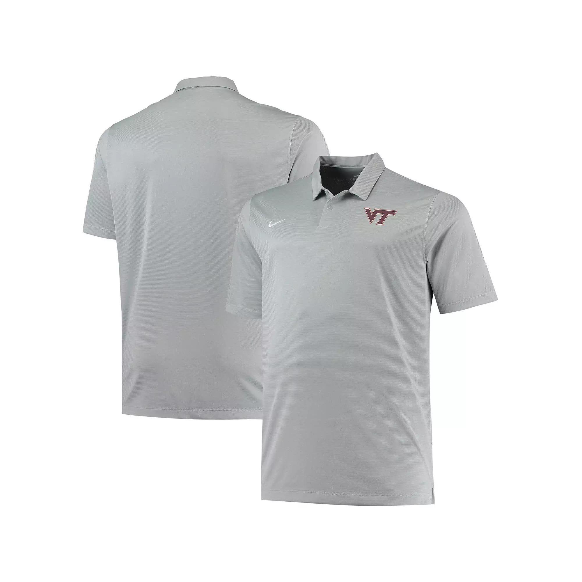 Men's Nike Heathered Gray Virginia Tech Hokies Big & Tall Performance Polo,  Product Image