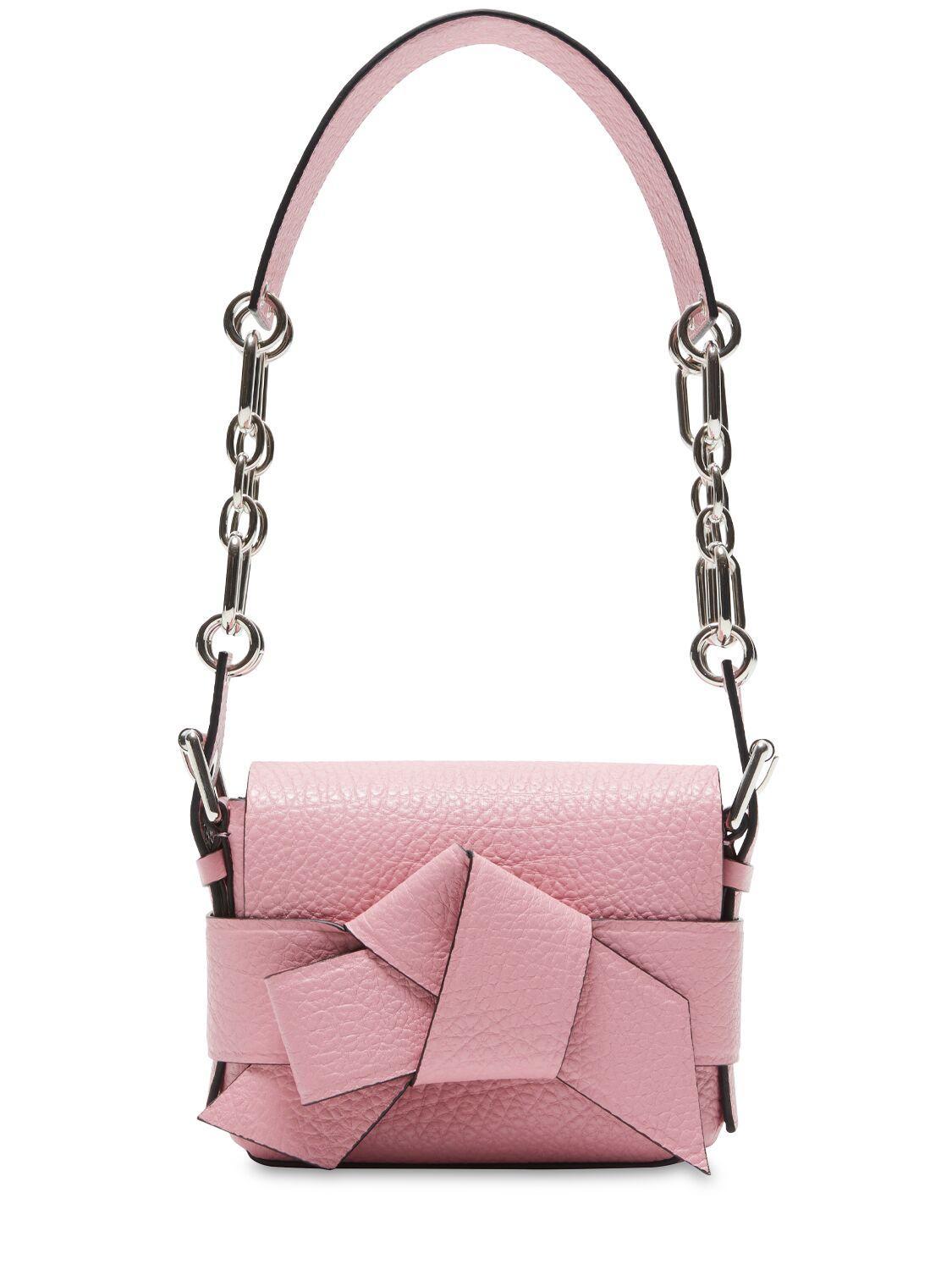 ACNE STUDIOS Small Musubi Chain Leather Shoulder Bag In Rose Pink Product Image