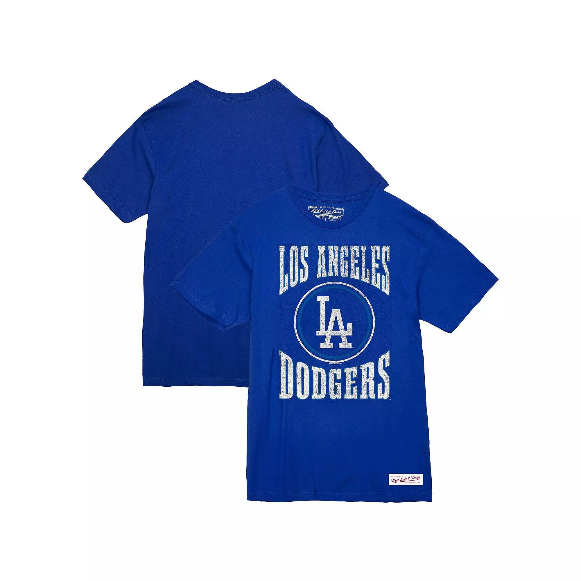 Men's Mitchell & Ness Royal Los Angeles Dodgers Arched Logo Slub T-Shirt,  Product Image