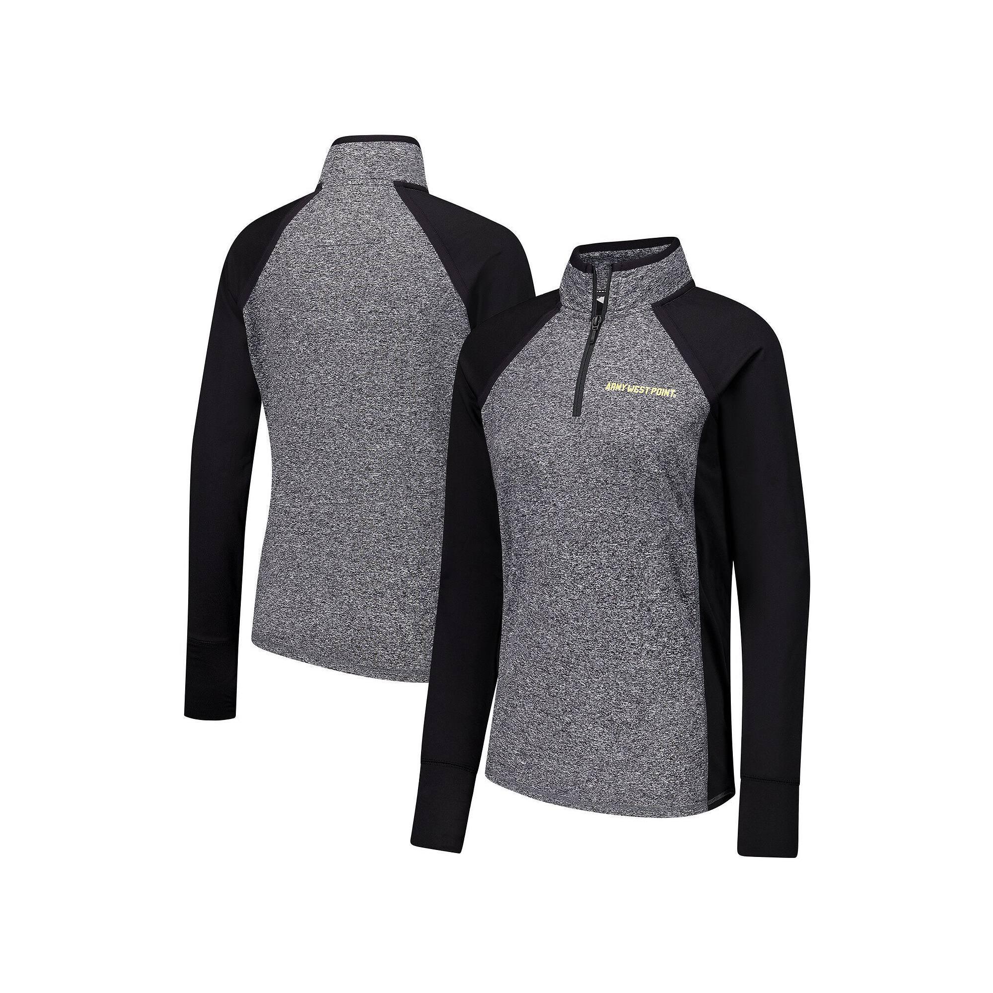 Women's Black/Heather Gray Army Black Knights Finalist Raglan Quarter-Zip Jacket,  Product Image