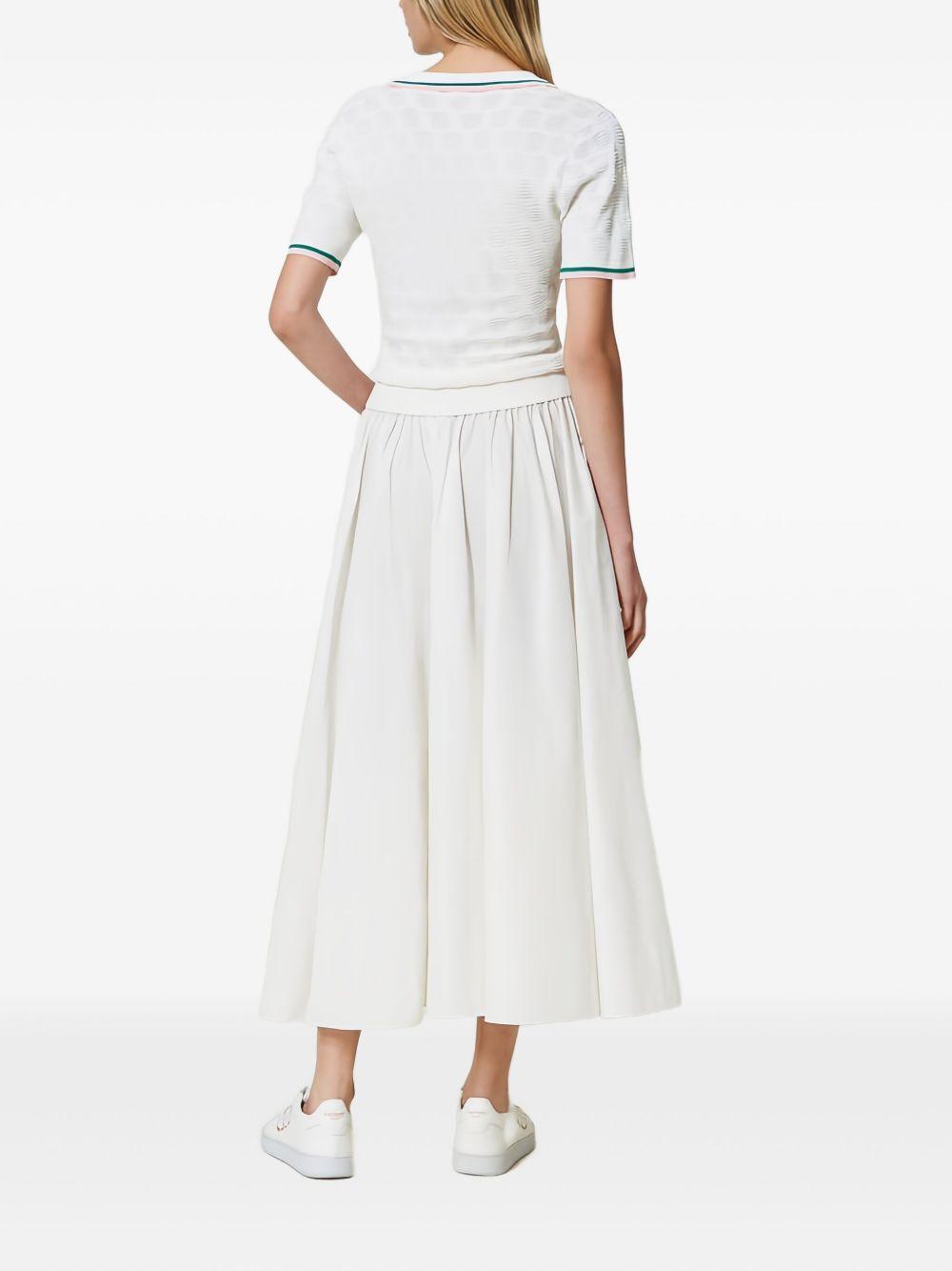 elastic-waist taffeta midi skirt Product Image