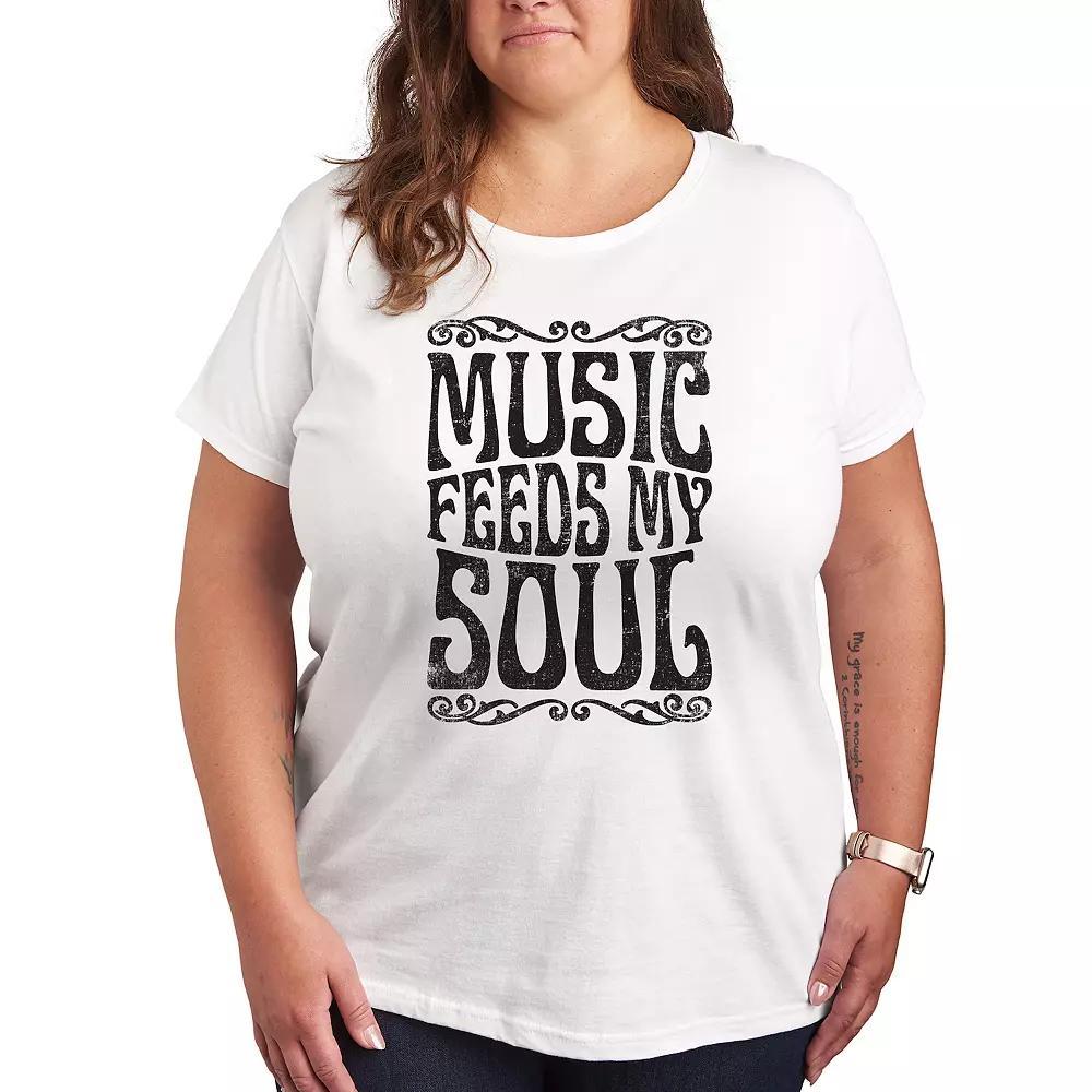 Plus Music Feeds My Soul Graphic Tee, Women's,  Product Image