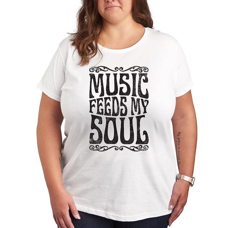 Plus Music Feeds My Soul Graphic Tee, Women's,  Product Image